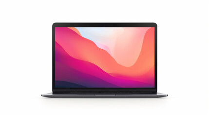 Apple MacBook Pro realistic laptop device blank screen mockup template. Modern computer notebook equipment on white background. UI Presentation showcase vector