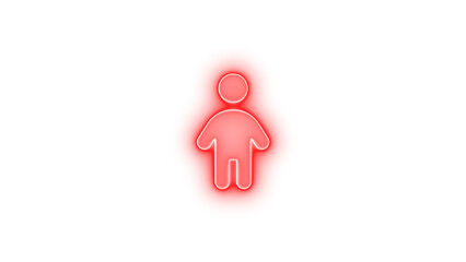 Child icon glowing neon transparent background