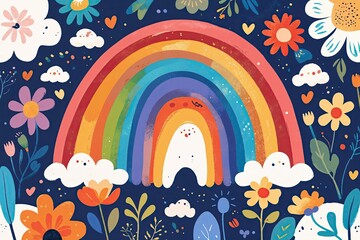 Naklejka premium Bright Colorful Rainbow Artwork for Cheerful Home Decor