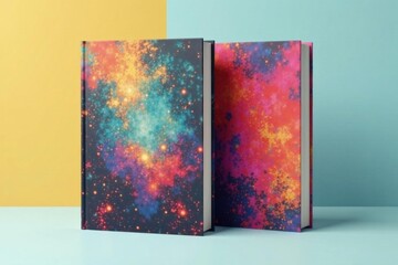 A mockup of a book cover and back cover set against a plain background, showcasing the design for a new book release , illustrations, science