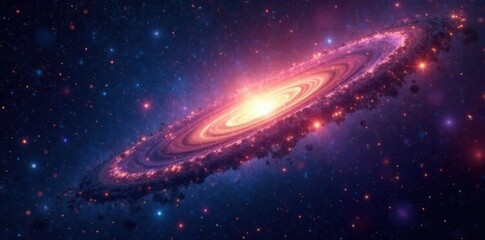 Blackness of the cosmos illuminated by twinkling lights, starry night, stellar landscape
