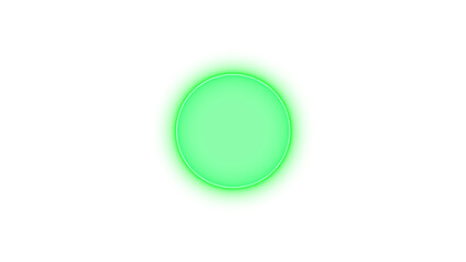 Circle icon glowing neon on black background
