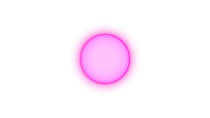 Circle icon glowing neon on black background