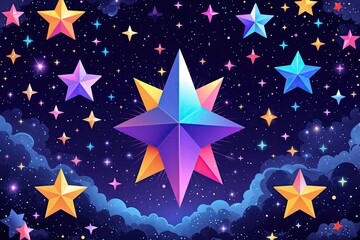 Cosmic Magic Stars Vector Background Illustration for Stunning Design
