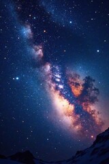 Obraz premium Celestial tapestry with twinkling stars against dark canvas, darkness, stars