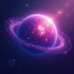 Obraz premium Celestial sphere with glowing aura surrounded by swirling purple and blue gases, Purple Blue, Cosmic, Celestial Sphere