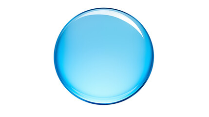 A single light blue sphere with a glossy surface isolated against a black backgroundisolated on transparent background