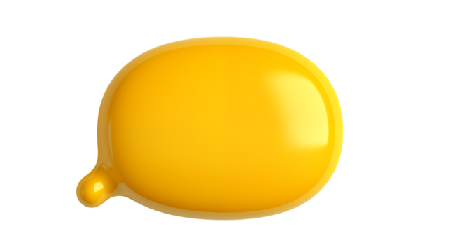Isolated yellow speech bubble with glossy finish on a black background in studio shotisolated on transparent background - Powered by Adobe