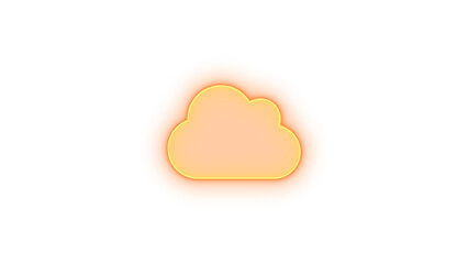 Cloud icon brown color glowing neon on black background