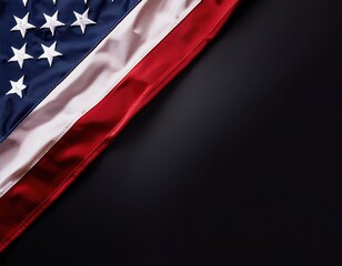 Fototapeta premium American flag against black background with stars and stripes