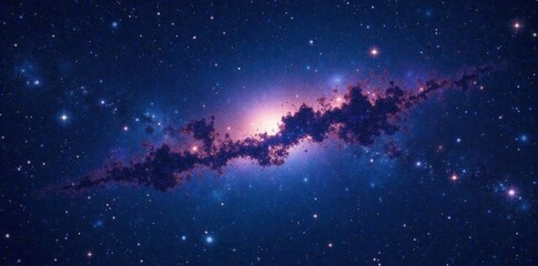 Fototapeta premium Cosmic Night Sky with Twinkling Stars and Galaxy , galaxy, universe, stars