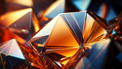 elegant diamond crystal background with orange tones, crystal element for background assets