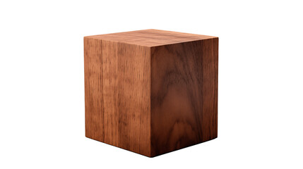 A single wooden block with visible grain and texture isolated against a black backgroundisolated on transparent background
