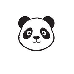 Panda silhouette on white background. Panda logo design. Panda bear vector illustration.