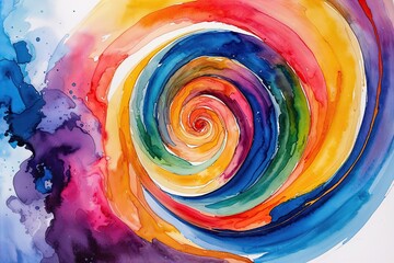 Vibrant Watercolor Swirl Art Capturing Movement Energy and Creative Flow