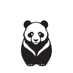 Panda silhouette on white background. Panda logo design. Panda bear vector illustration.