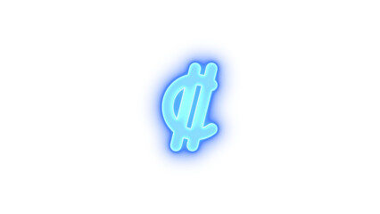 Colon sign icon blue  color glowing neon on transparent background