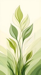 Green leaves with abstract art, and nature.