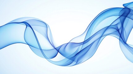 Fototapeta premium Elegant blue flowing waves creating a serene background effect