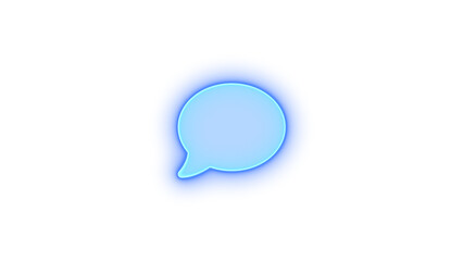 Comment icon blue color glowing neon on black background