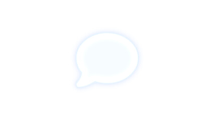 Comment icon white color glowing neon on black background