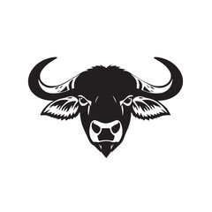 Buffalo head silhouette on white background. Buffalo vector logo. Buffalo silhouette.