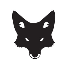 Fox head silhouette on white background. Fox logo. Fox vector silhouette. 