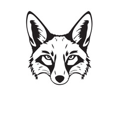 Fototapeta premium Fox head silhouette on white background. Fox logo. Fox vector silhouette. 