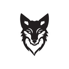 Fox head silhouette on white background. Fox logo. Fox vector silhouette. 