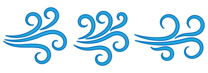 Wind blow line icon fresh vector cloud air isolated speed symbol. Wind blow air line icon logo.