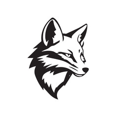 Obraz premium Fox head silhouette on white background. Fox logo. Fox vector silhouette. 