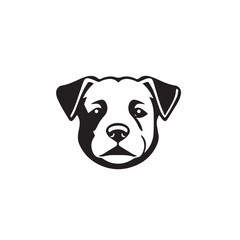 Dog head silhouette on white background. Dog head logo. Head portrait of a dog. Vector illustration