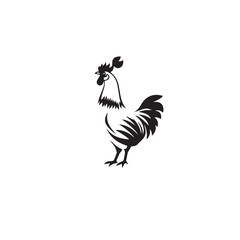 Fototapeta premium Chicken silhouette on white background. Chicken icon logo design. Vector illustration.