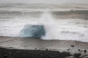 My beloved Iceland, and its Diamond Beach with the ice playing with the waves!