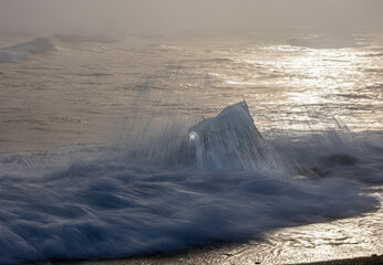 My beloved Iceland, and its Diamond Beach with the ice playing with the waves!