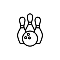 Bowling icon logo design. bowling ball and pin sign and symbol.