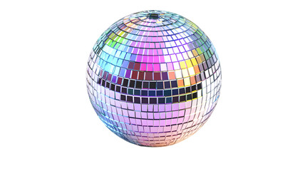 Obraz premium Disco ball reflecting vibrant iridescent light perfect for a party atmosphere fun and festive