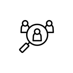 Hiring icon logo design. Search job vacancy sign and symbol. Human resources concept. Recruitment