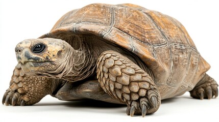 Obraz premium Tortoise A tan tortoise stands, its textured shell detailed