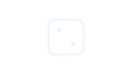 Dice two icon white color glowing neon on transparent background