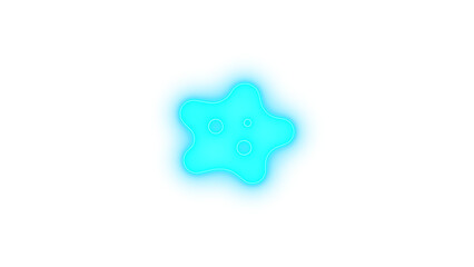 Disease icon cyan  color glowing neon on transparent background