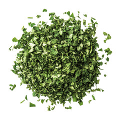 Obraz premium Dried parsley leaves on Transparent background used for culinary and herbal purposes, Dried parsley isolated on PNG background