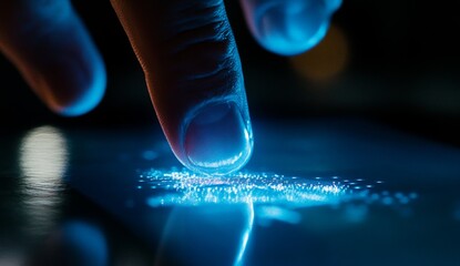 Fingertip scanning biometric touch screen at night