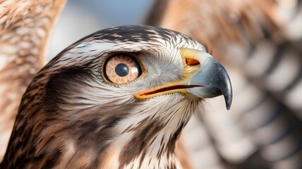 Obraz premium Majestic Hawk Close-Up Portrait