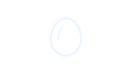 Egg icon white color glowing neon on transparent background