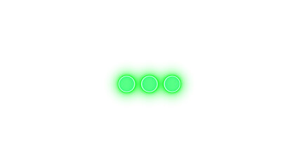 Ellipsis icon green color glowing neon on transparent background