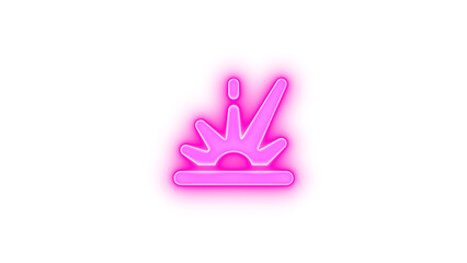 Explosion icon pink color glowing neon on transparent background