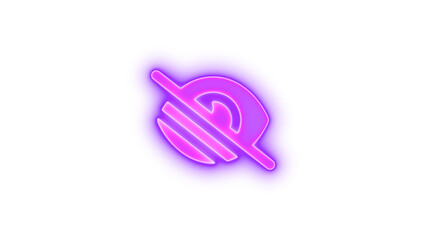 Eye low vision icon purple color glowing neon on transparent background