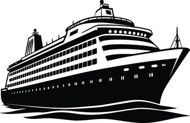 cruise ship silhouette vector,big cruise ship clip art