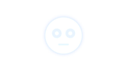 Face flushed icon white color glowing neon on transparent background